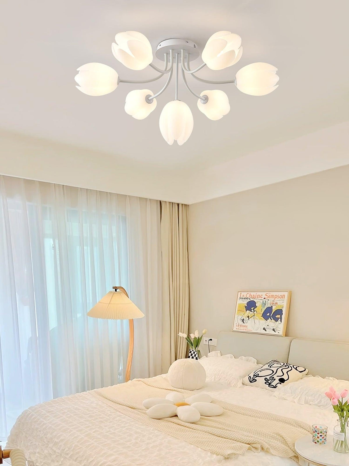 White Tulip Ceiling Light