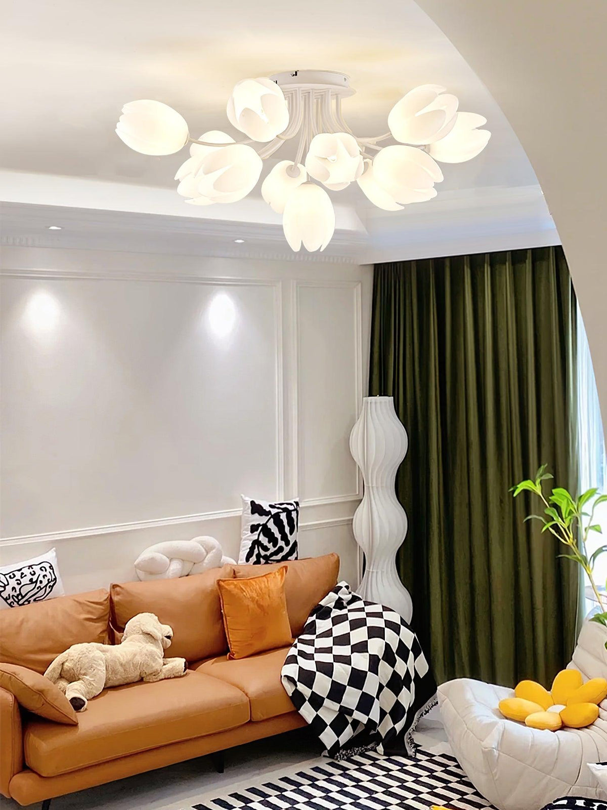 White Tulip Ceiling Light