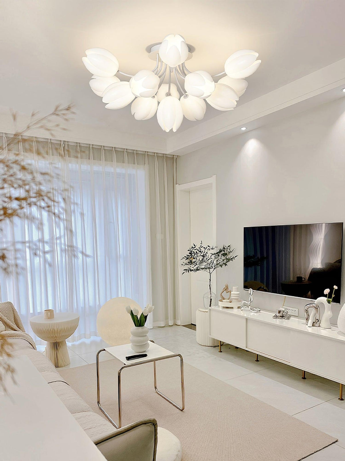 White Tulip Ceiling Light