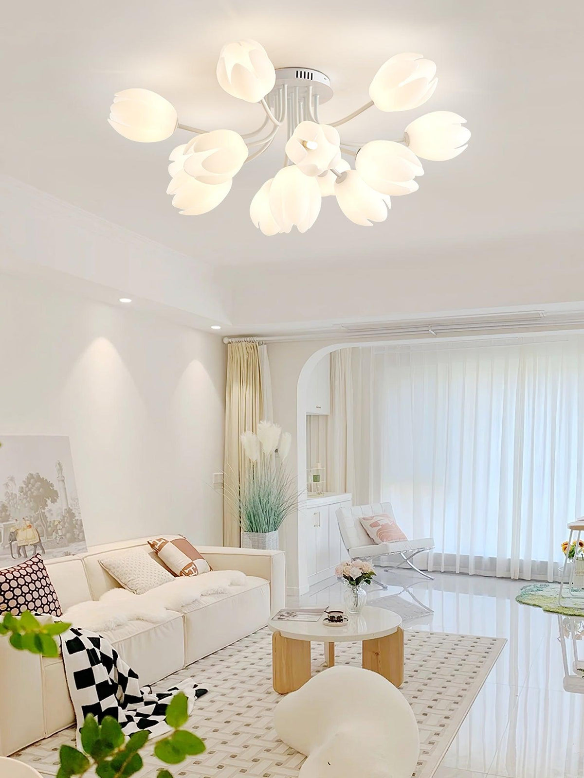 White Tulip Ceiling Light