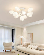White Tulip Ceiling Light
