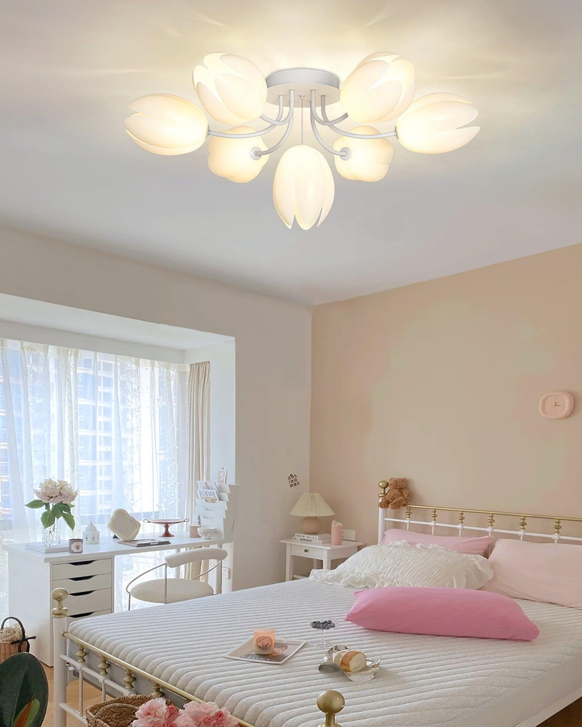 White Tulip Ceiling Light