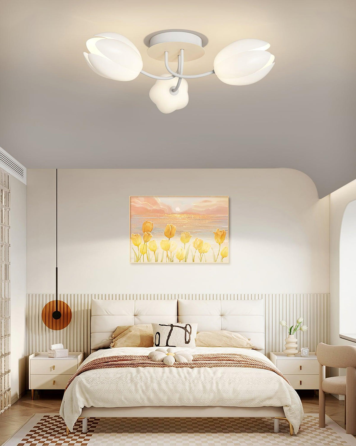 White Tulip Ceiling Light