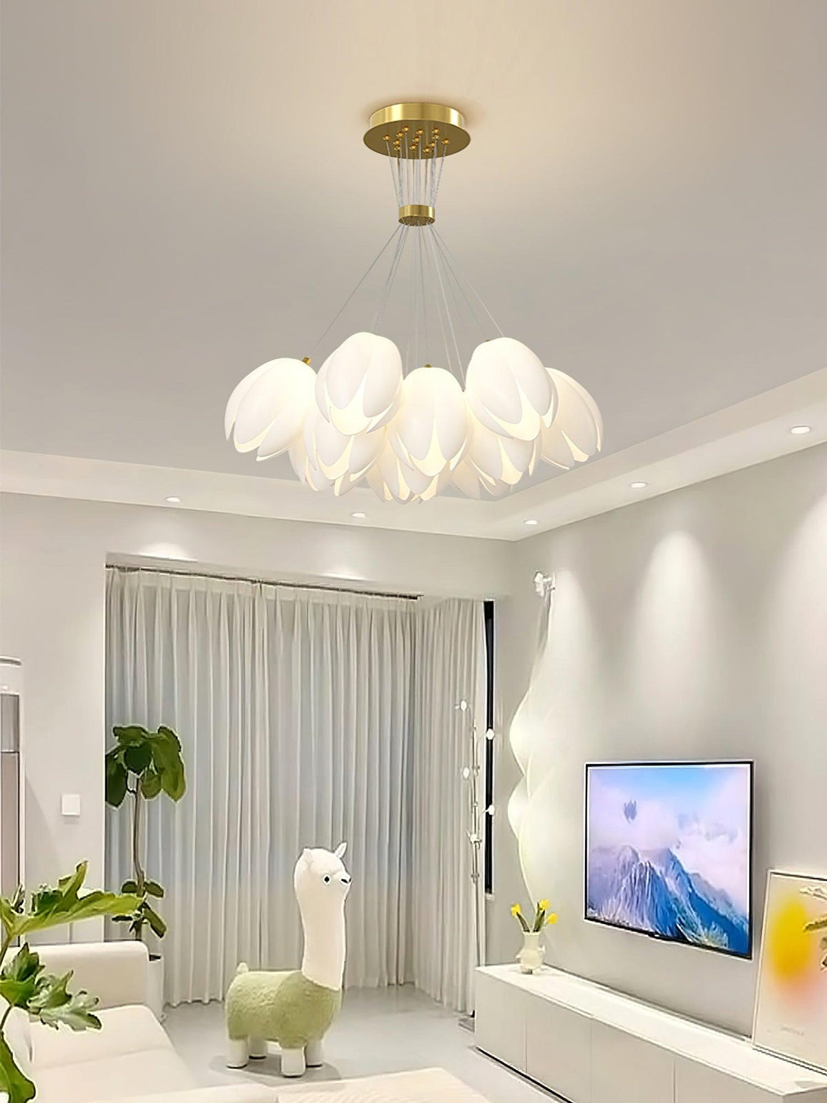 White Tulip Chandelier