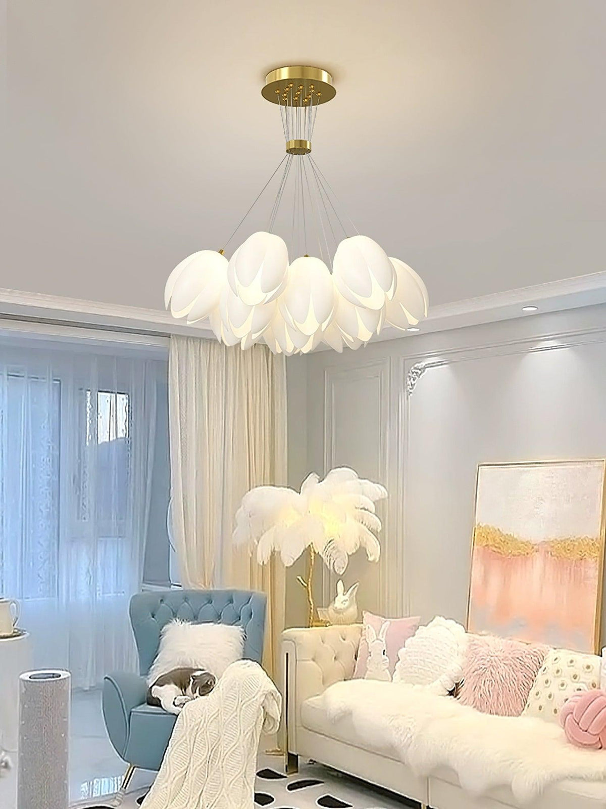 White Tulip Chandelier