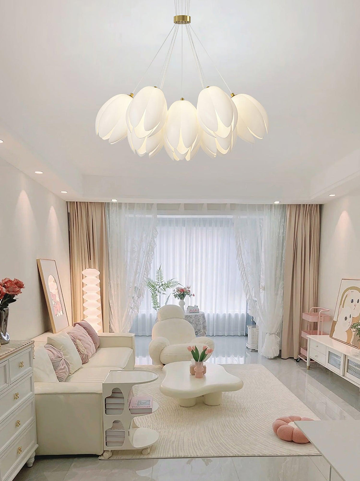 White Tulip Chandelier