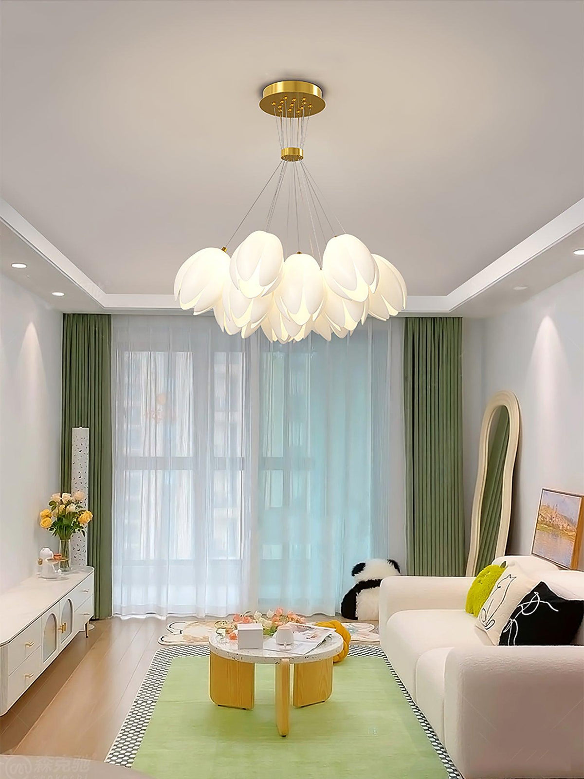 White Tulip Chandelier