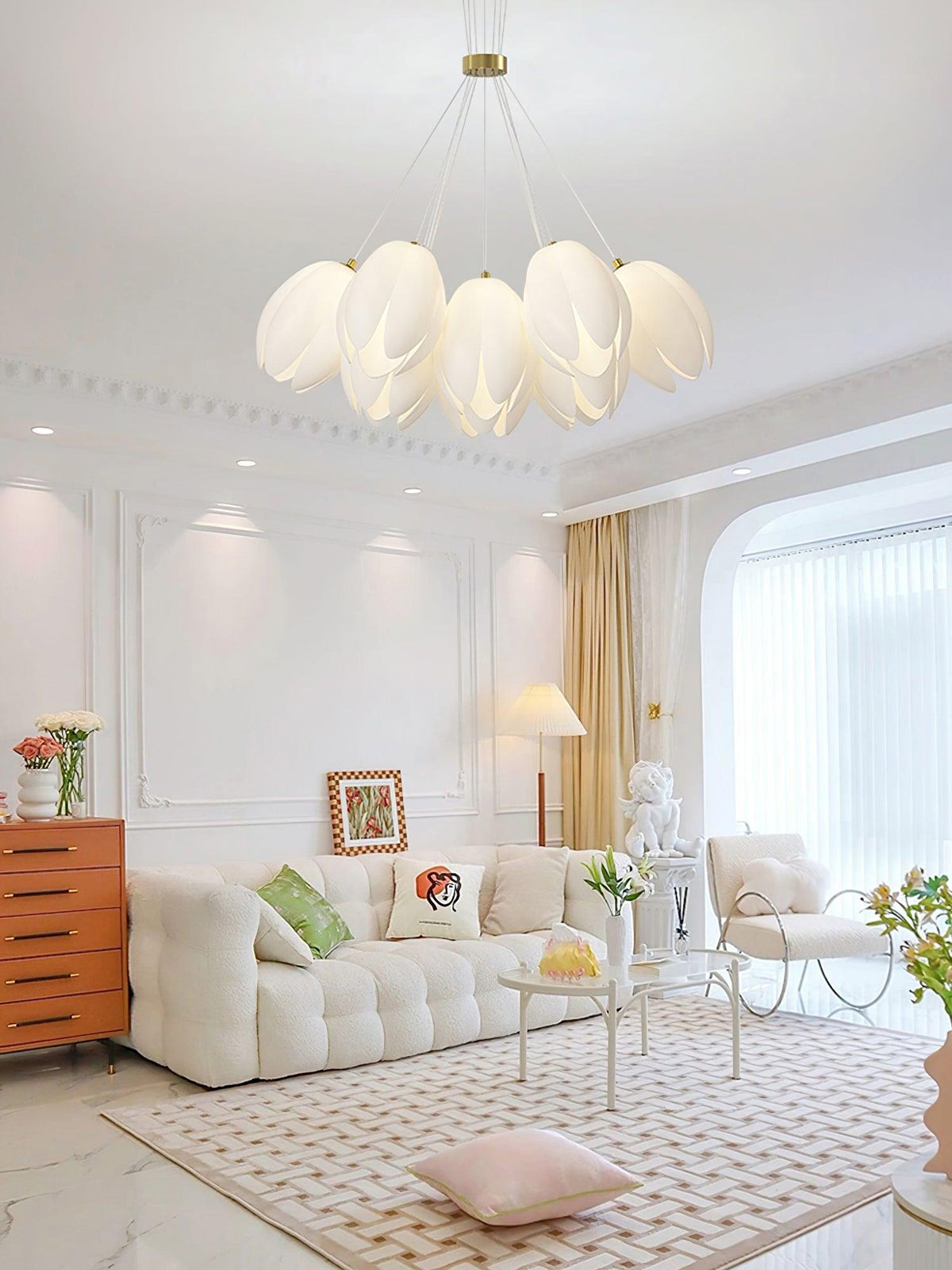 White Tulip Chandelier