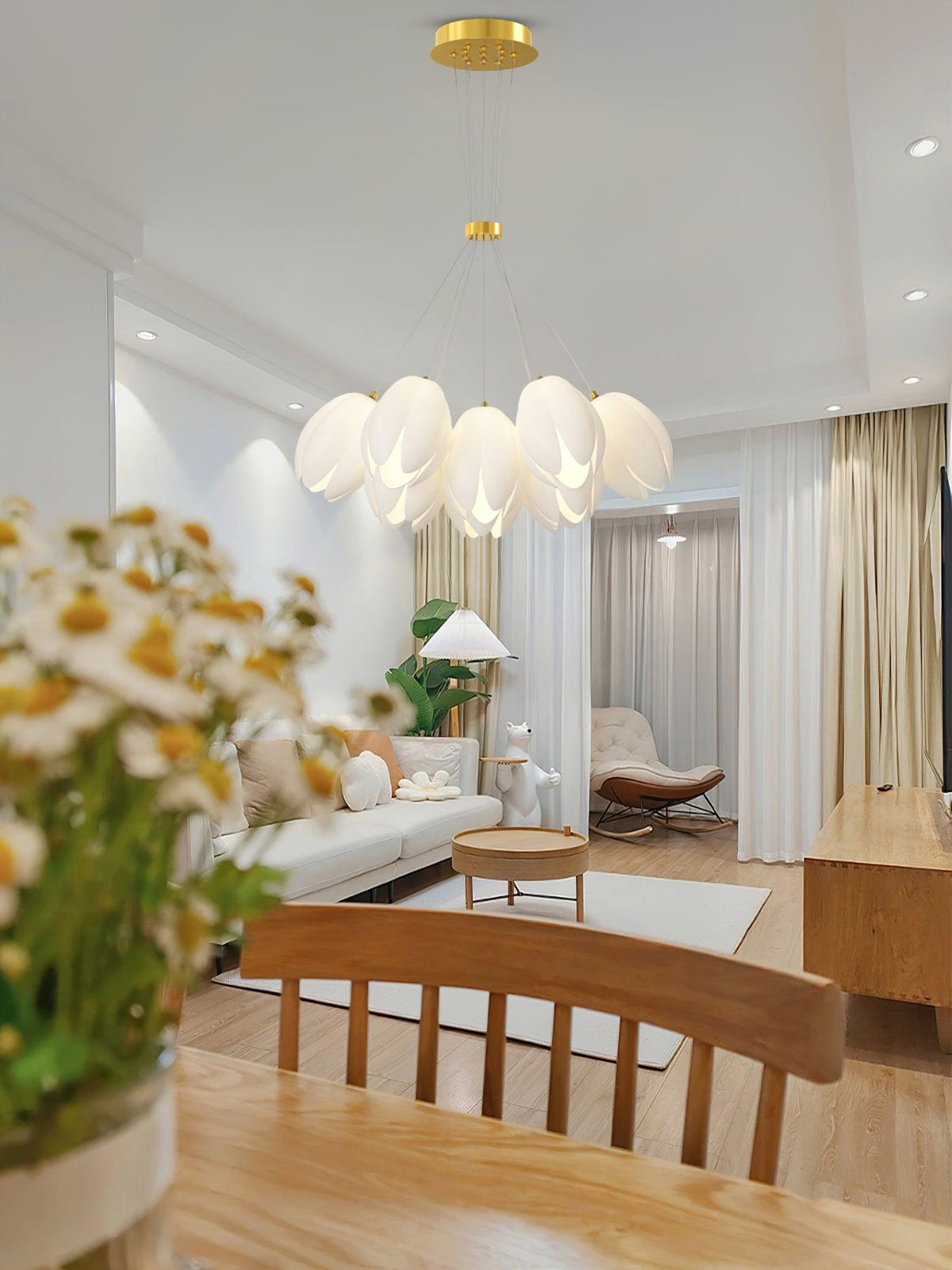 White Tulip Chandelier