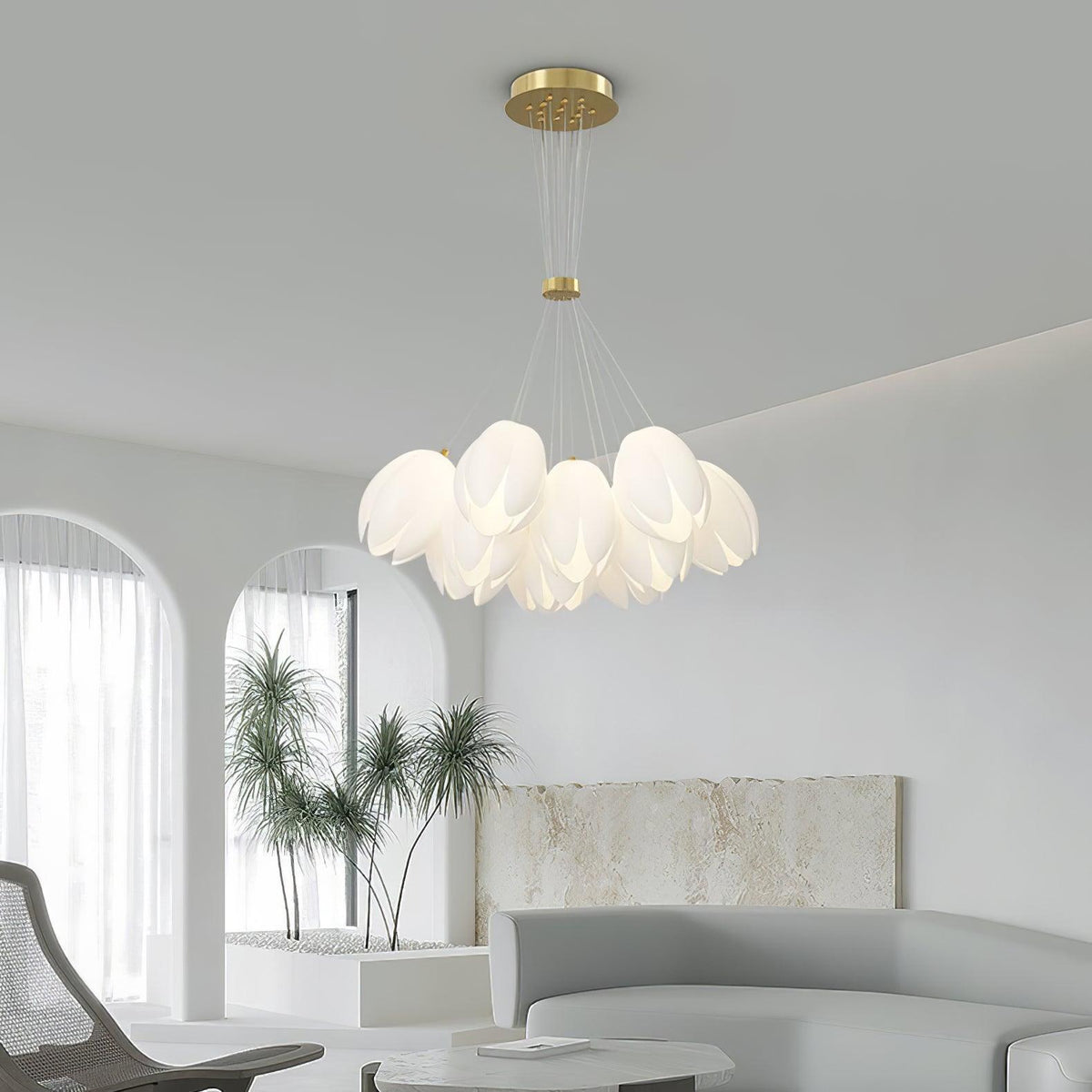 White Tulip Chandelier