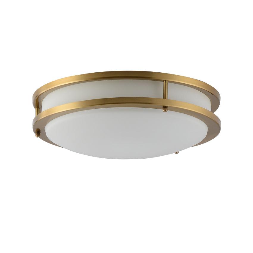 Whittier Natural Brass Flush Ceiling Light