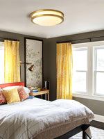 Whittier Natural Brass Flush Ceiling Light