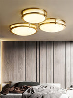 Whittier Natural Brass Flush Ceiling Light