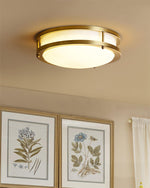 Whittier Natural Brass Flush Ceiling Light