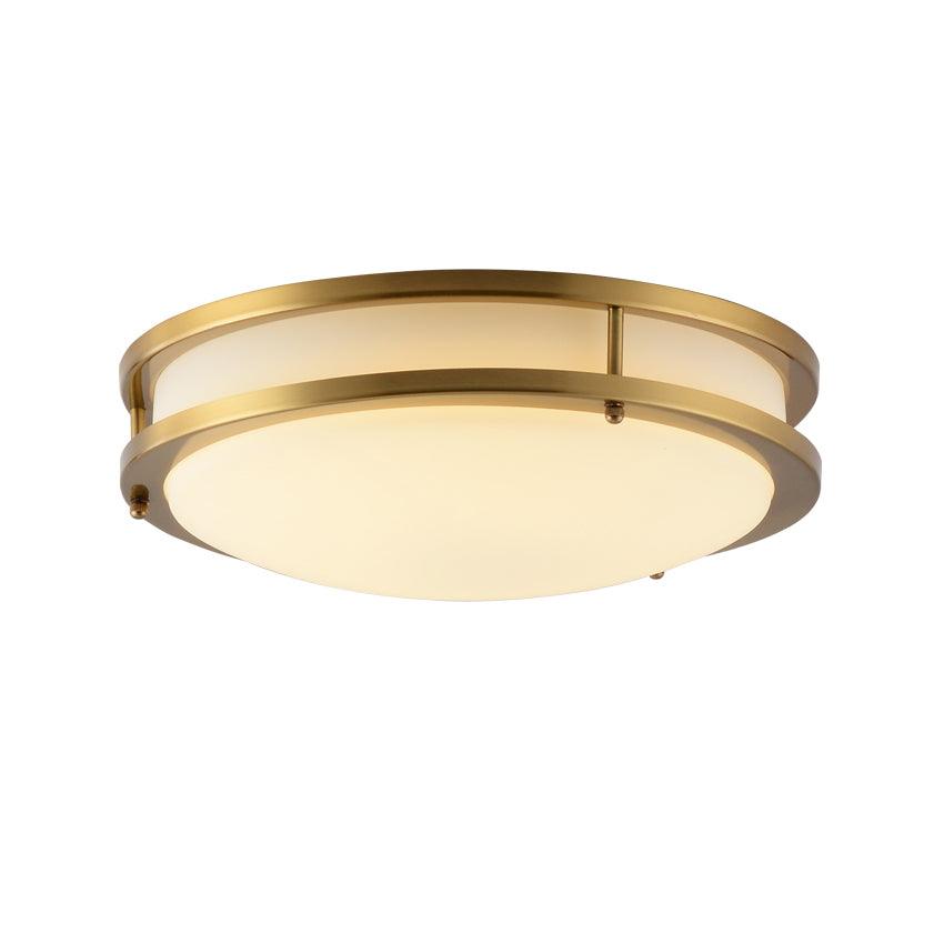 Whittier Natural Brass Flush Ceiling Light
