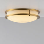 Whittier Natural Brass Flush Ceiling Light