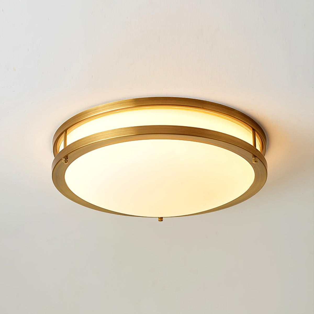 Whittier Natural Brass Flush Ceiling Light