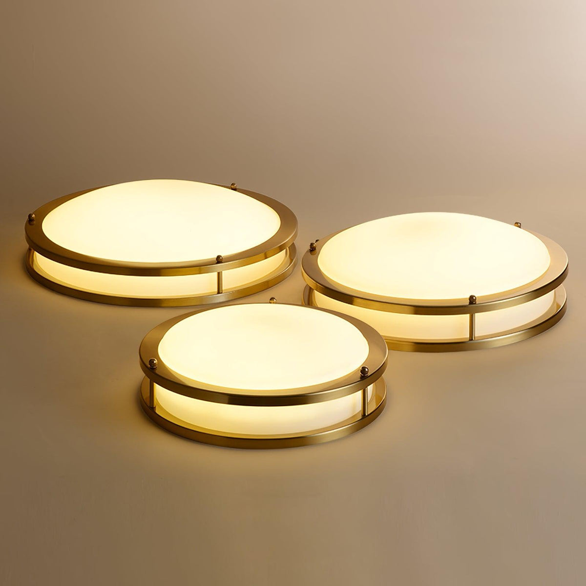 Whittier Natural Brass Flush Ceiling Light