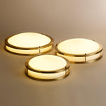 Whittier Natural Brass Flush Ceiling Light