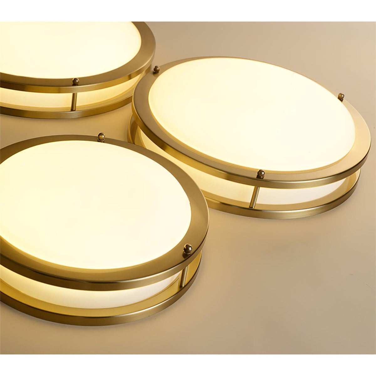 Whittier Natural Brass Flush Ceiling Light