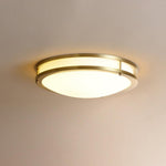 Whittier Natural Brass Flush Ceiling Light