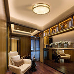 Whittier Natural Brass Flush Ceiling Light