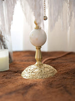 With Fringes Vintage Flowered Table Lamp 8.7"