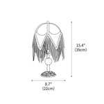 With Fringes Vintage Flowered Table Lamp 8.7"