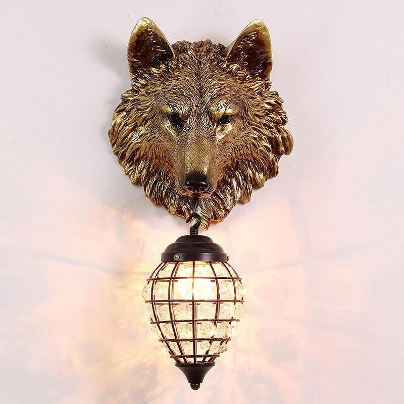 Wolf Head Wall Lamp 10.6"