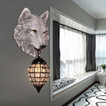 Wolf Head Wall Lamp 10.6"