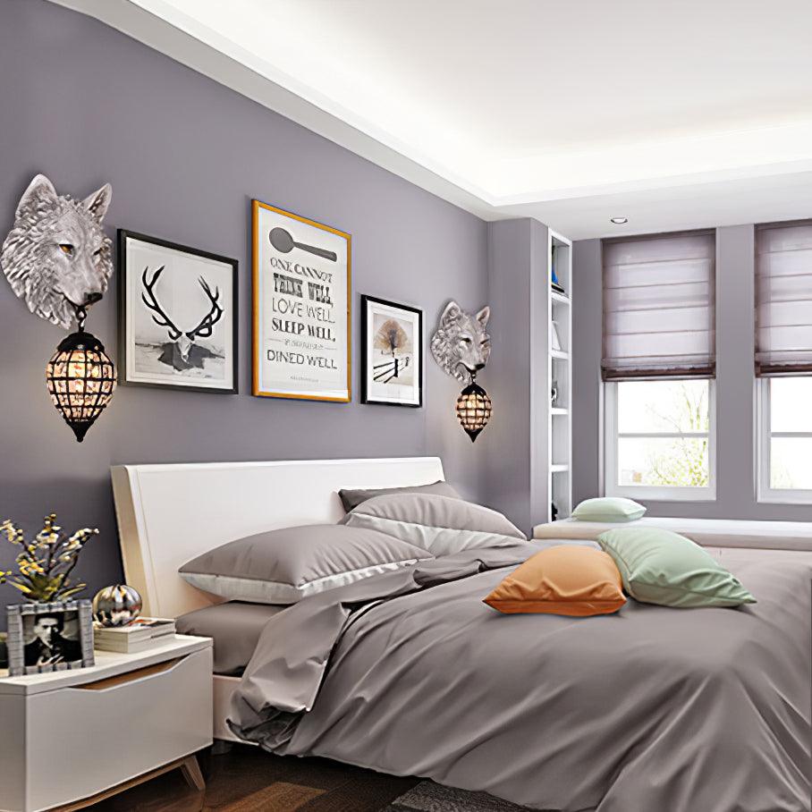 Wolf Head Wall Lamp 10.6"