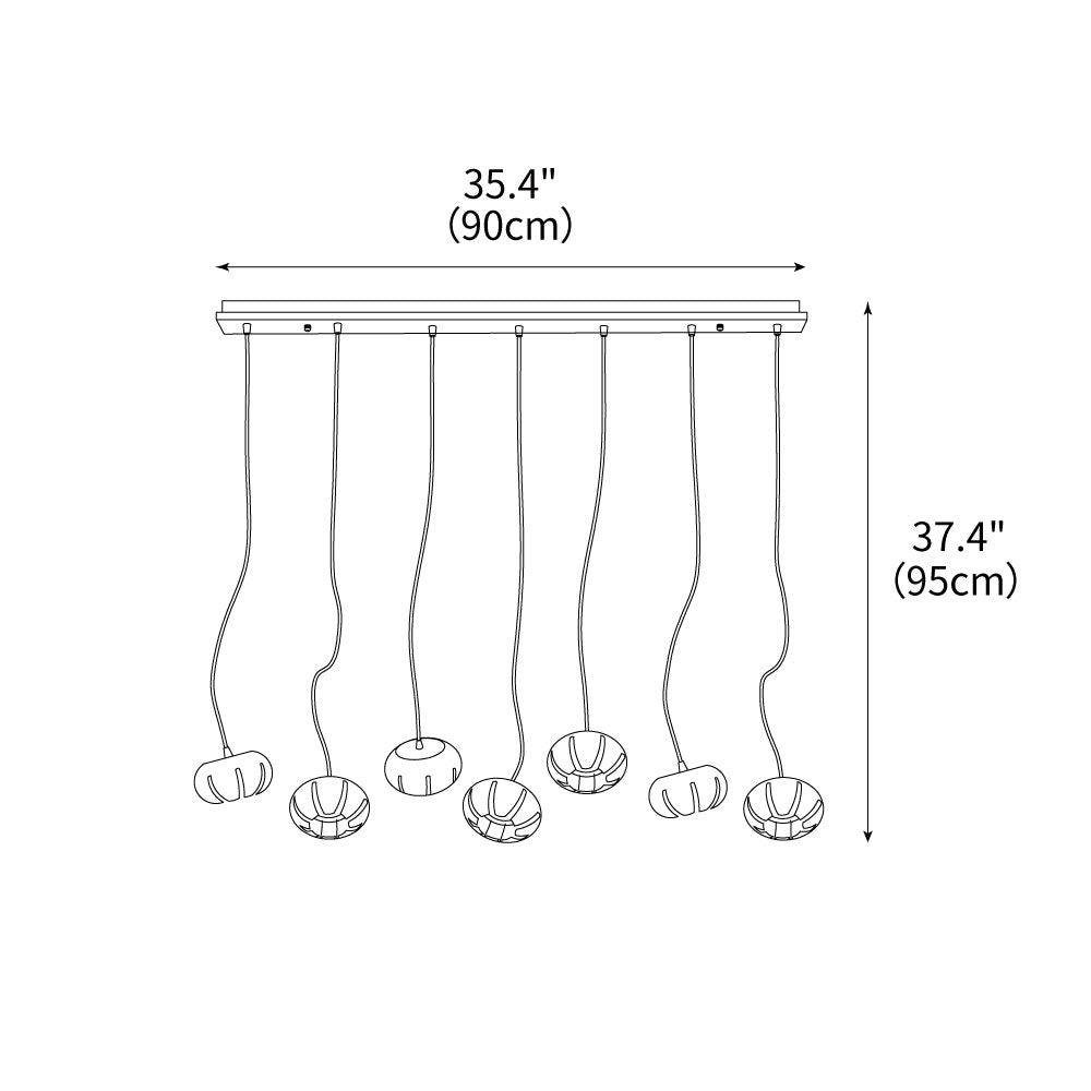 Wood Pumpkin Cluster Chandelier