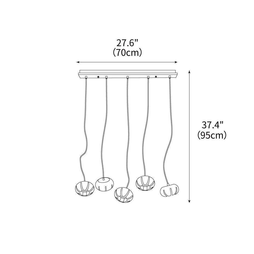Wood Pumpkin Cluster Chandelier
