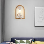 Wood Bird Resin Wall Light