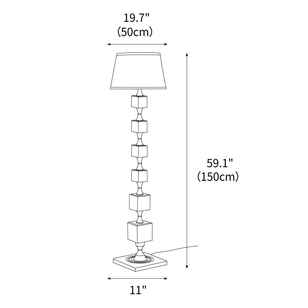 Wooden Square Stack Floor Lamp 19.7"