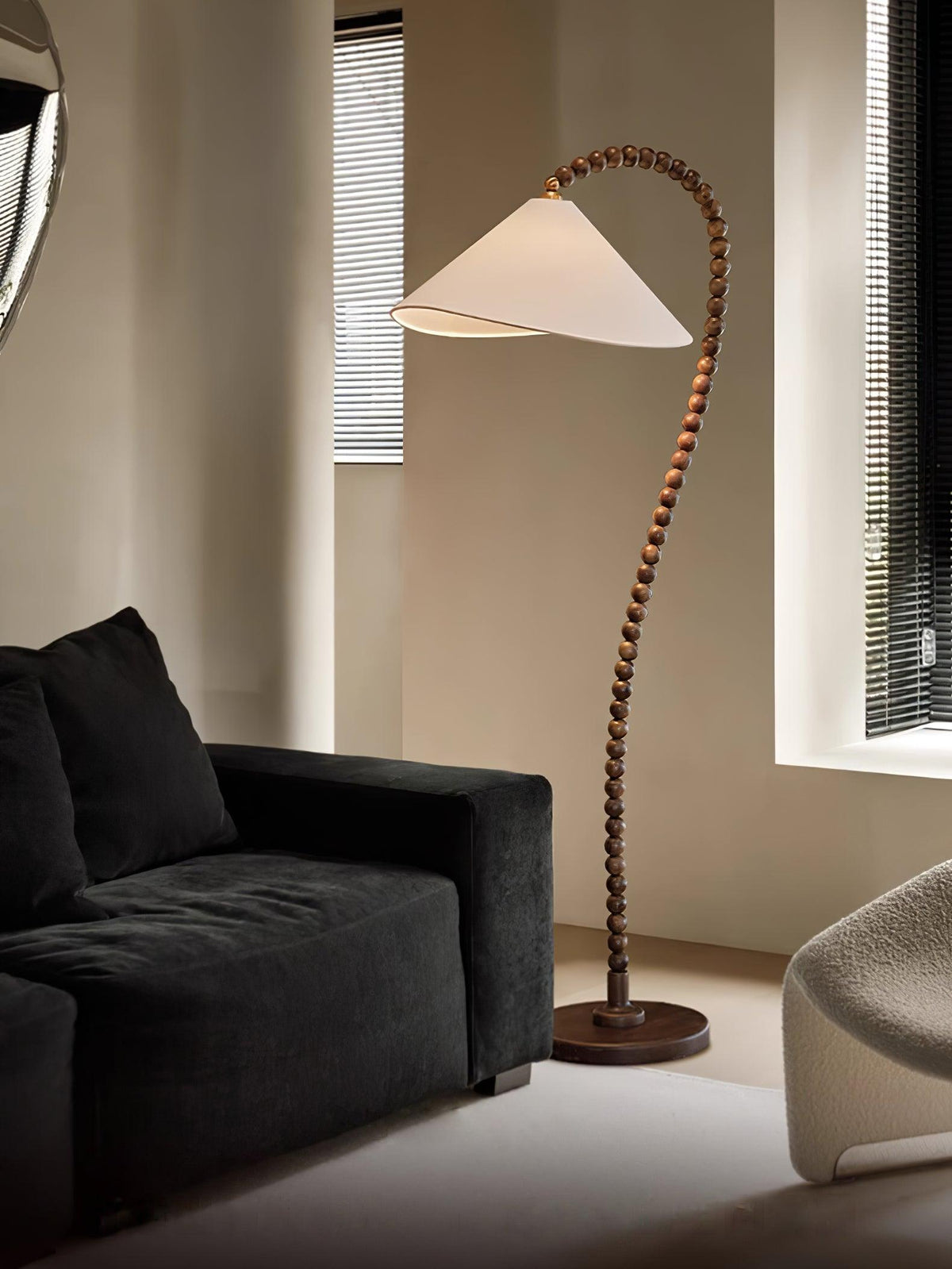 Wooden Bead Floor Lamp 19.7"