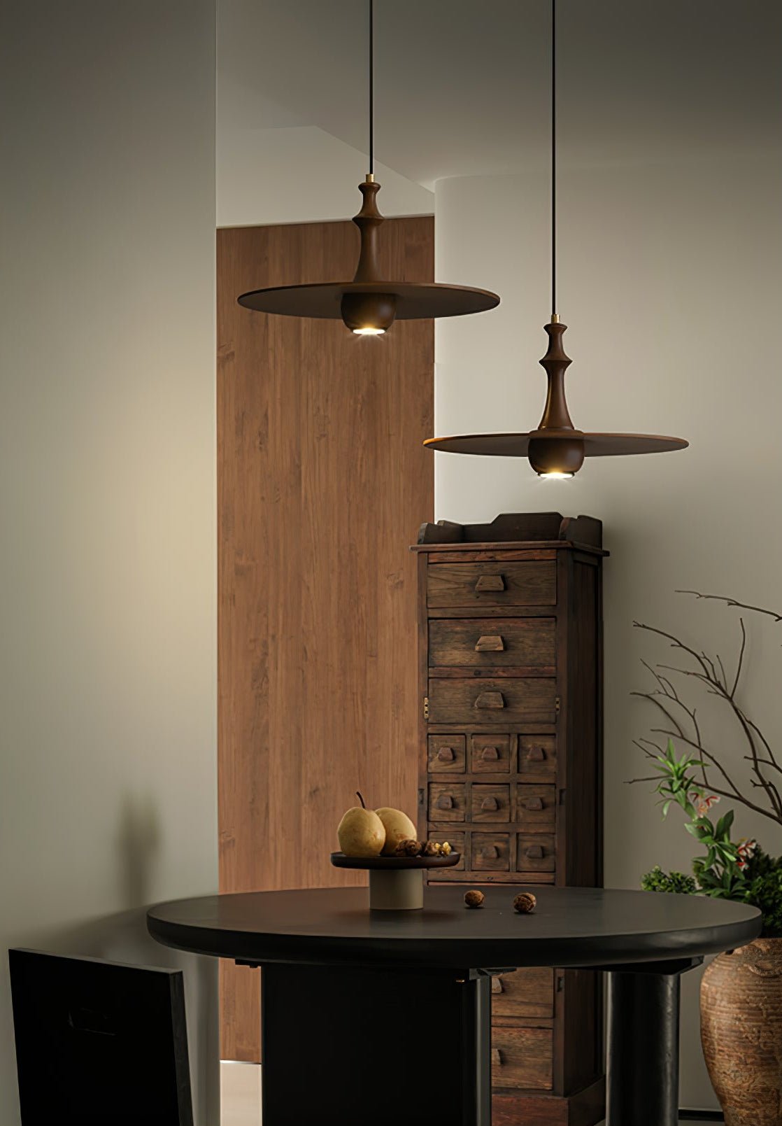 Wooden Spin Pendant Light