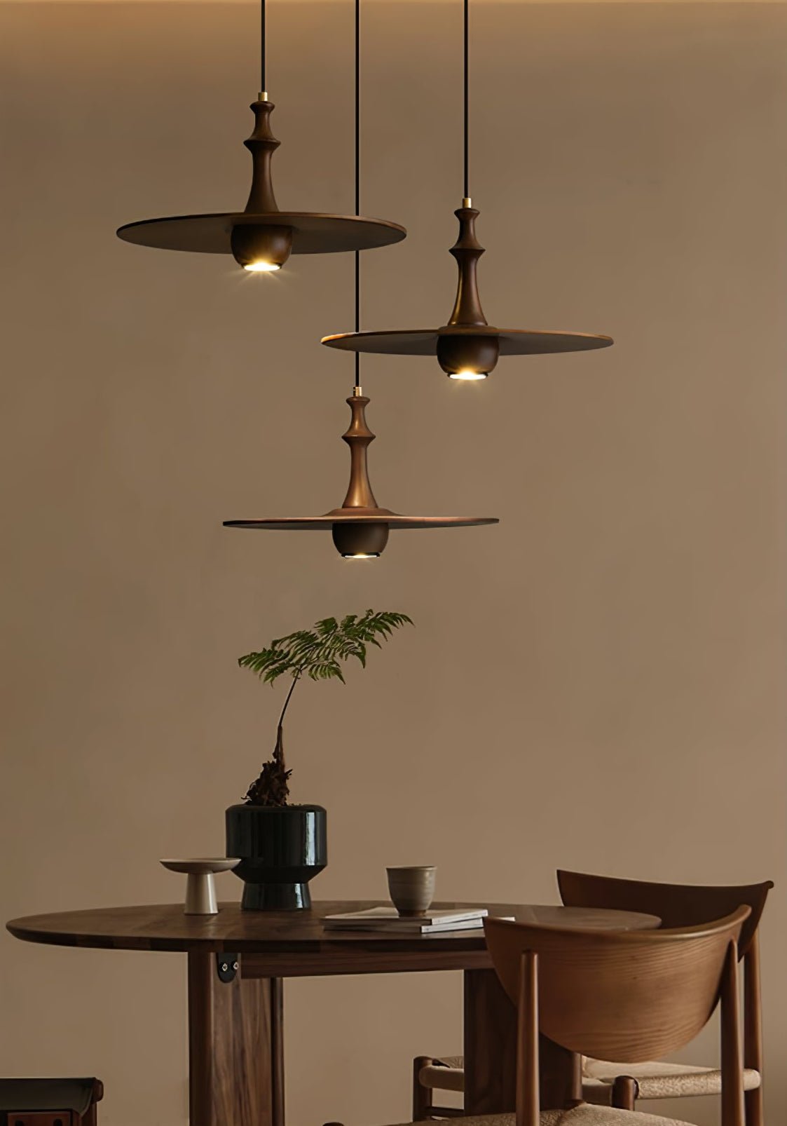 Wooden Spin Pendant Light