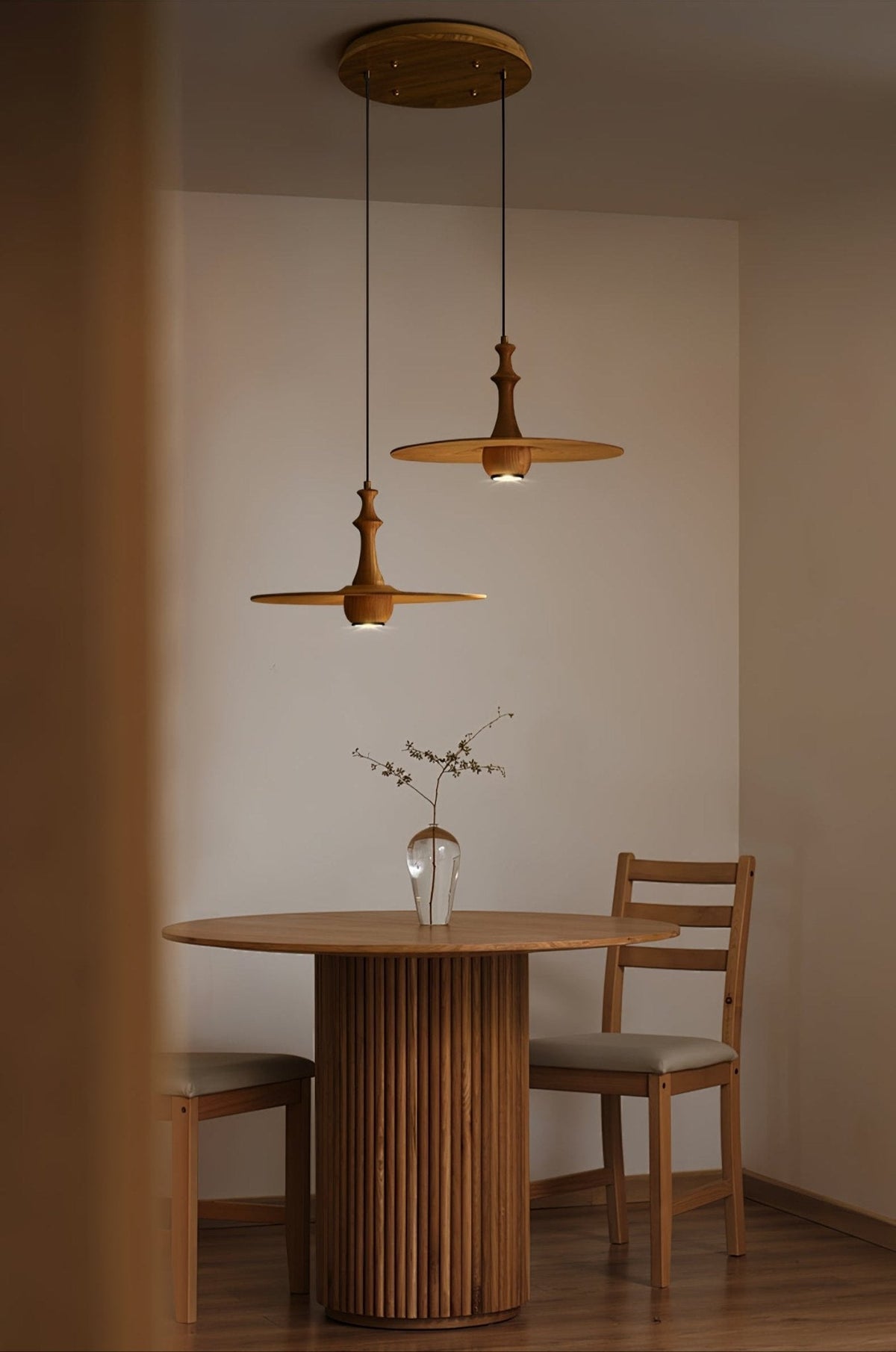Wooden Spin Pendant Light