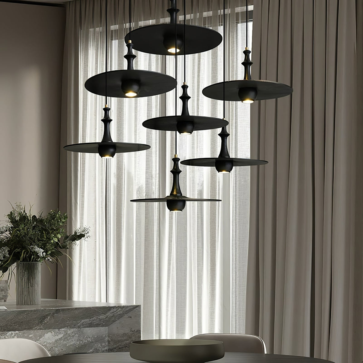 Wooden Spin Pendant Light