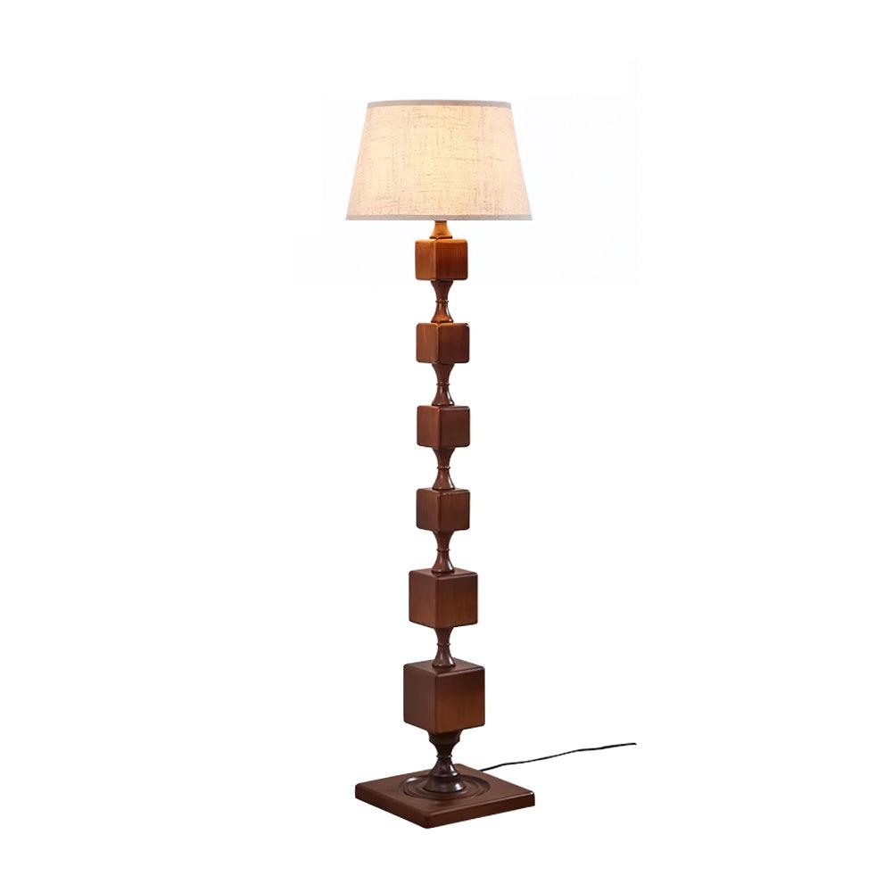 Wooden Square Stack Floor Lamp 19.7"