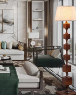 Wooden Square Stack Floor Lamp 19.7"