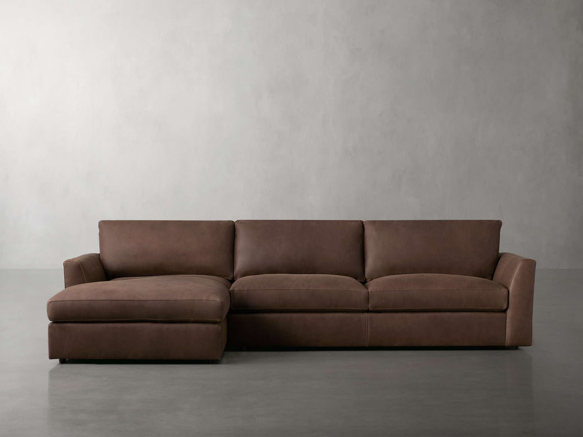 Vernon Leather Two-Piece Chaise Sectional