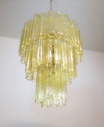 Yellow Murano Glass Tube Chandelier