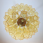 Yellow Murano Glass Tube Chandelier