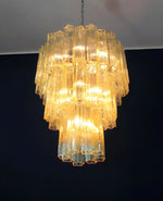 Yellow Murano Glass Tube Chandelier