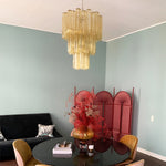 Yellow Murano Glass Tube Chandelier