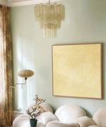 Yellow Murano Glass Tube Chandelier