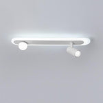 Rectangular LED Small Flush Mount Light with Spherical Bulb Spotlight