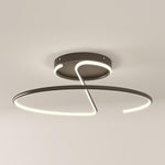 16 inch Sleek Wire-inspired Circular Modern LED Semi Flush Mount Ceiling Light